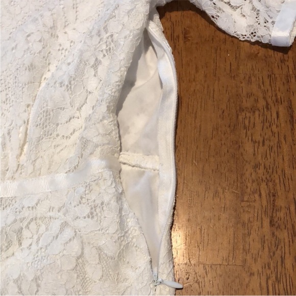 Nanette Lepore Lace Short Sleeve Button Zipper Closure off White Shirt Dress 6 - Picture 7 of 15